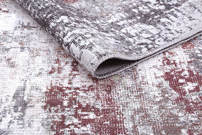 Colette Machine Washable in Grey & Red Rug