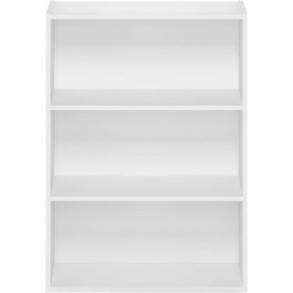 Pasir 3-Tier Open Shelf Bookcase White 31.5 Inch High