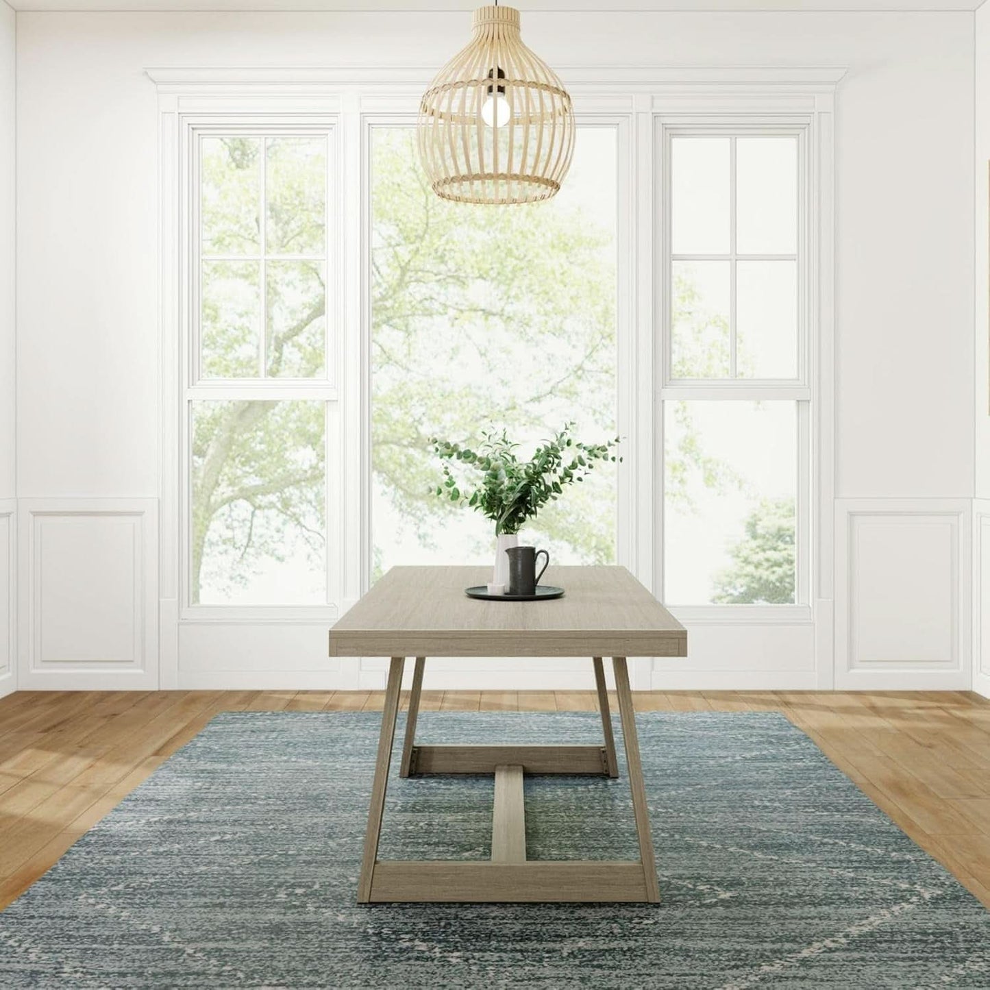 72 Inch Farmhouse Solid Wood Dining Table Rectangular Kitchen Table