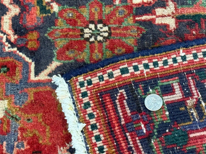 Persian Heriz Rug 6.6 x 9, Geometric Wool Persian Carpet