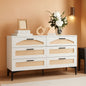 Six Drawer White Dresser With Industrial Steel Base