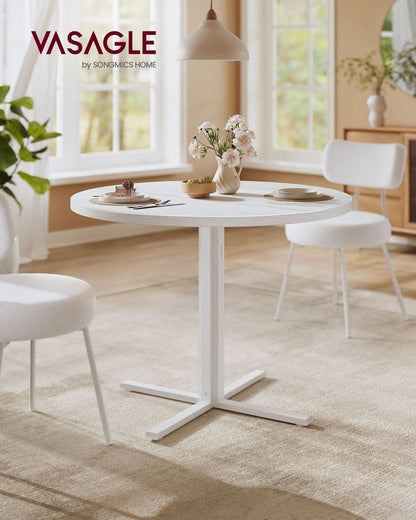 Snow White Round Dining Table 31 Inch Diameter Seats Four