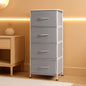 Light Grey Fabric Dresser 5 Drawer Organizer Storage Solution