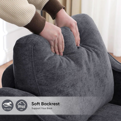 Dark Grey Mid Century Modern Accent Chair For Living Room