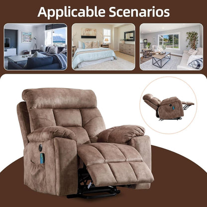 Large Power Recliner With Massage And USB Charging