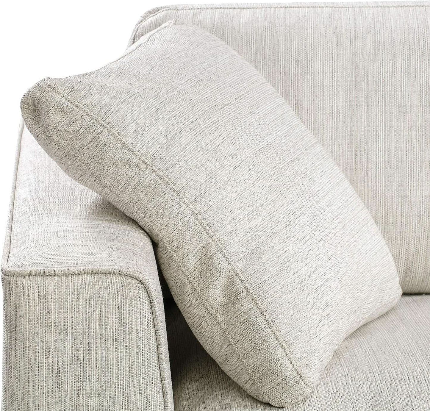 Capri Fabric Sofa Bright Ash Down Pillows Modern Living