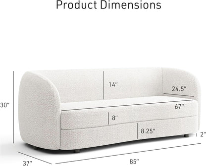 Nimiane Boucle 3 Piece Sofa Set Off White Modern Collection