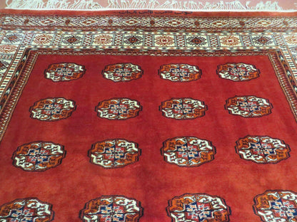 7' X 9' Vintage Handmade Bokhara Turkoman Pakistan Wool Rug Carpet Nice