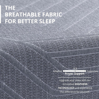Queen Memory Foam Mattress Charcoal Premium Orthopedic