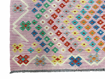 Pink Kilim Rug 6x8 Colorful Turkish Kilim Rug 6 x 8 Flat Weave Kilim Playful Kilim Multicolor Anatolian Chobi New Kilim