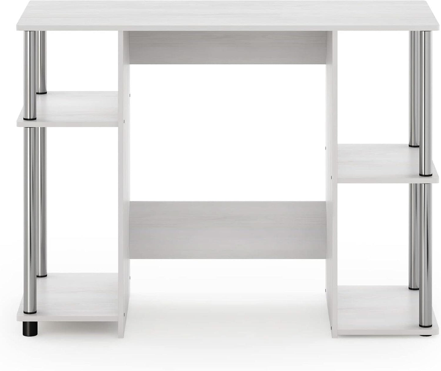 Jaya White Oak Computer Study Desk Stainless Steel Frame