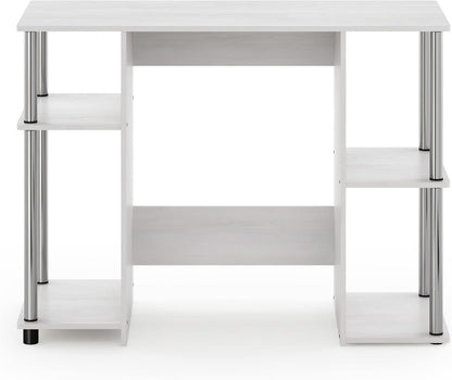 Jaya White Oak Computer Study Desk Stainless Steel Frame