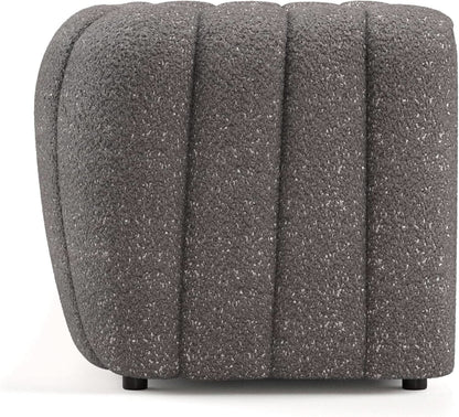 Charcoal Gray Vertical Channel Tufted 3 Piece Sofa Set