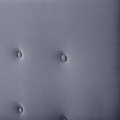 Transitional King Headboard in Cornflower Microfiber Fabric