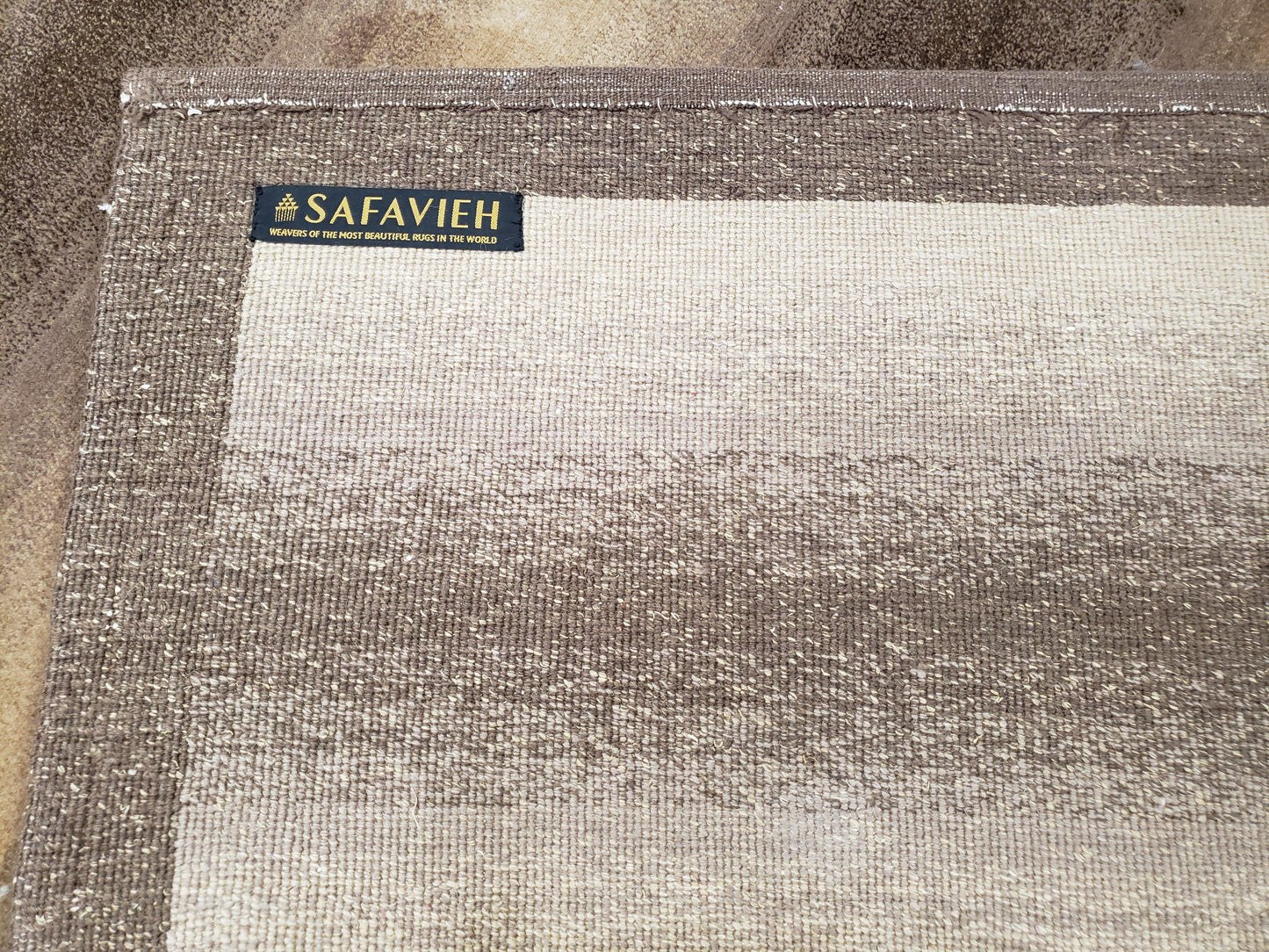 Vintage Safavieh Tibetan Indian Rug 6x9, Nepal Rug, Handmade, Striped Rug, Brown & Beige, 6x9 Oriental Carpet, Wool, Soft