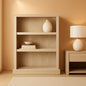 Three Shelf Bookcase Chalked Chestnut Finish With Adjustable Shelves