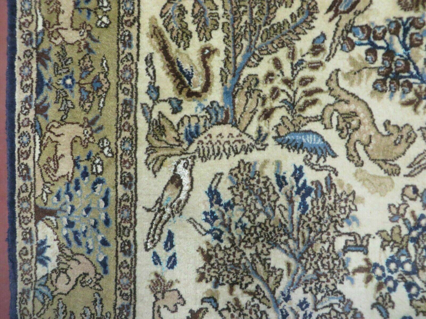 4' X 6 Handmade India Oriental Fine Pictorial Tree Of Life Wool Silk Rug Wow