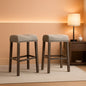 Gray 29 Inch Bar Stools Set Of 2 With Backless Saddle Seat