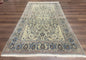 Persian Kashan Rug, Unique Colors, 225 KPSI, Light Green and Light Blue