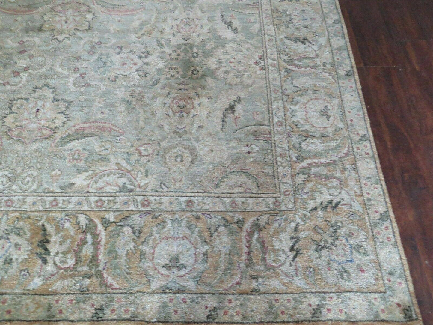 8' X 10' Vintage Handmade India Floral Oriental Top Quality Jaipur Tea Wash