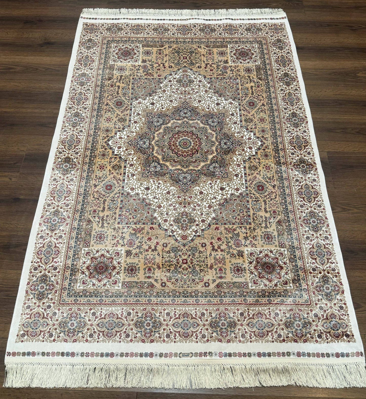 Turkish Memluk Silk Rug 4x6, Hereke Carpet, Bamboo Silk, New