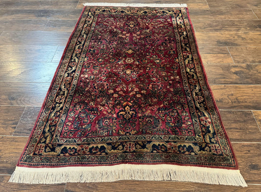 Persian Sarouk Rug 3x5, Antique Persian Carpet