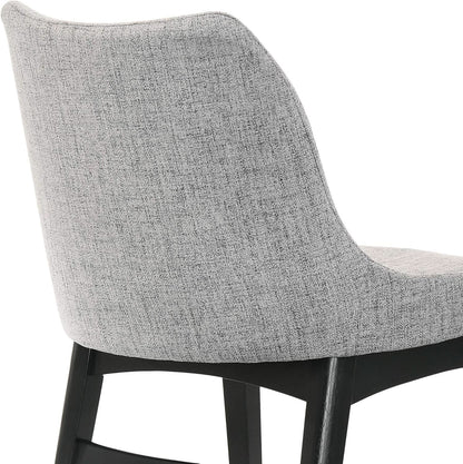 Gray Fabric Wood Dining Chairs Set Of 2 19-Inch Seat Height