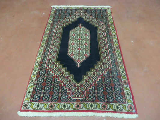 2'4" X 4' Vintage Handmade Floral Oriental Wool Rug Carpet Organic NICE