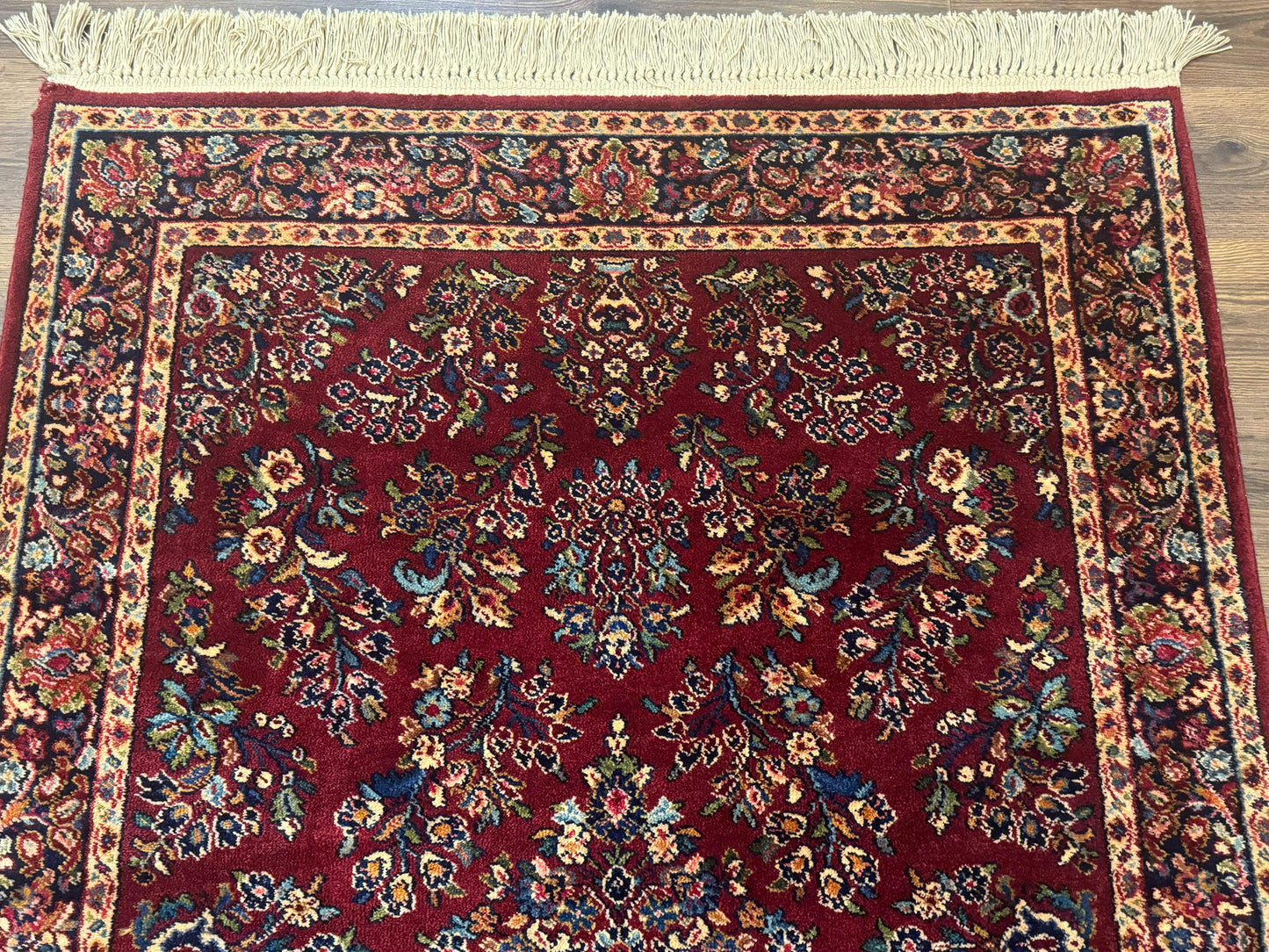 4x6 Karastan Rug Red Sarouk #785, Wool Pile Original 700 Series, Vintage Discontinued