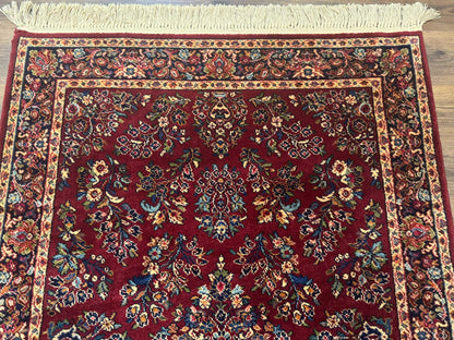 4x6 Karastan Rug Red Sarouk #785, Wool Pile Original 700 Series, Vintage Discontinued