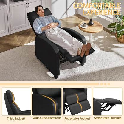 Modern Recliner Sofa With Lumbar Support And Plush Comfort