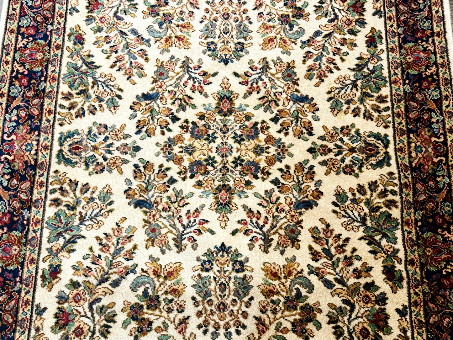 4x6 Karastan Rug Ivory Sarouk #760, Wool Vintage Original 700 Series