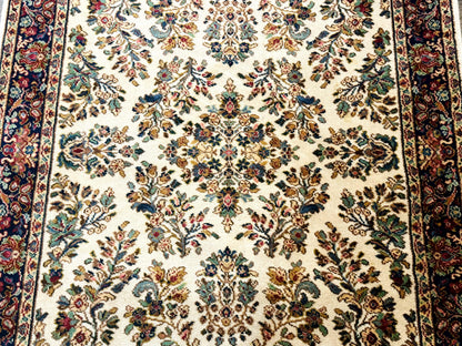 4x6 Karastan Rug Ivory Sarouk #760, Wool Vintage Original 700 Series