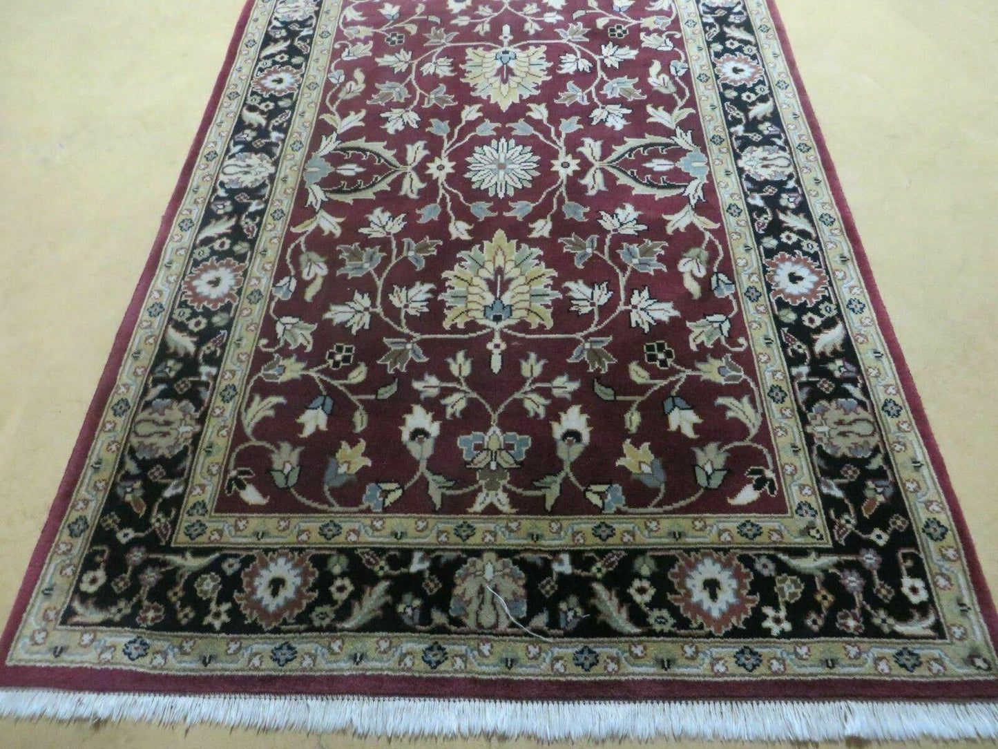 4' X 6' Handmade Finely Knotted Indian Agra Pattern Wool Rug Nice