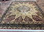 Indo Persian Rug 8x10, Dome Design, 210 KPSI, Handmade Vintage Wool Rug
