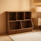 Kids Bookshelf With Toy Storage Cubby 35.4 Inch Rustic Brown