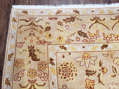 Vintage Turkish Oushak Area Rug 6x9, Wool Hand-Knotted