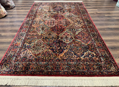 5.9 x 9 Karastan Rug Multicolor Panel Kirman #717, Original 700 Series, Wool
