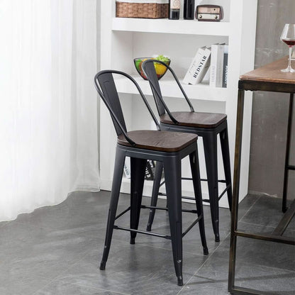Counter Height Swivel Bar Chairs With Back Set Of 4