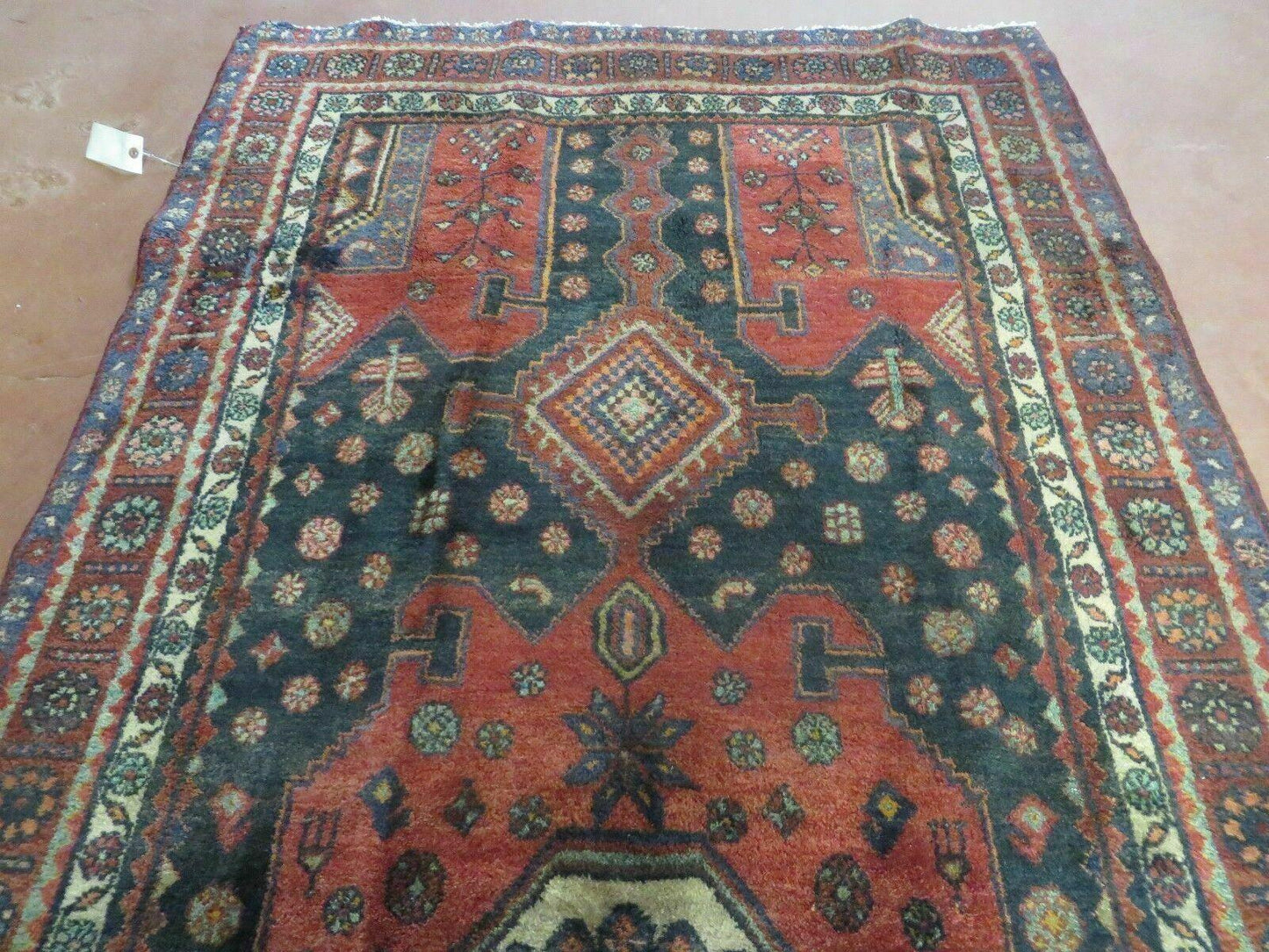 4' X 9' Antique Handmade Turkish Tribal Oriental Geometric Wool Rug # 605