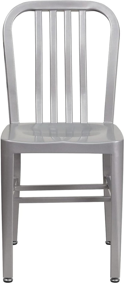Gael Modern Metal Dining Chairs Set Of 2 In Silver
