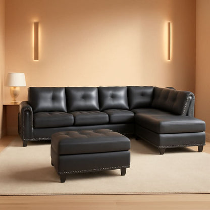 Gray L Shaped Sectional Sofa With Cup Holders And Chaise