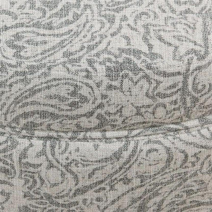 Gray Floral Storage Ottoman Large Round For Living Room