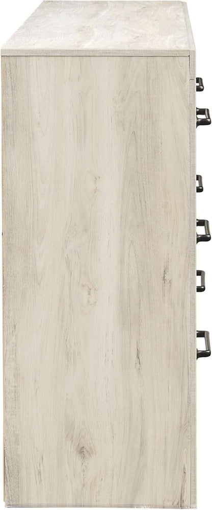 Cambeck Farmhouse Industrial 6 Drawer Dresser Whitewash