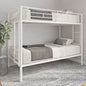 Twin Over Twin Metal Bunk Bed With 2 Ladders White