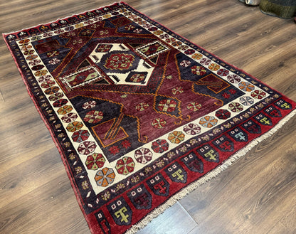 Turkish Kazak Rug 5x7, Geometric