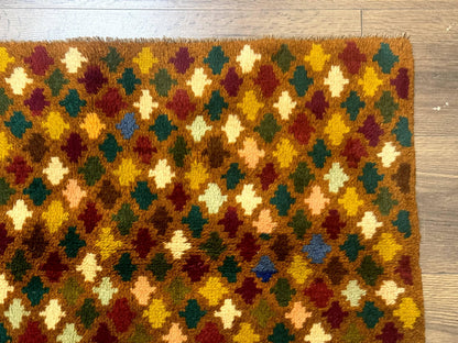 Balouch Rug 3x4, Burnt-Orange, Multicolor, Afghan Rug