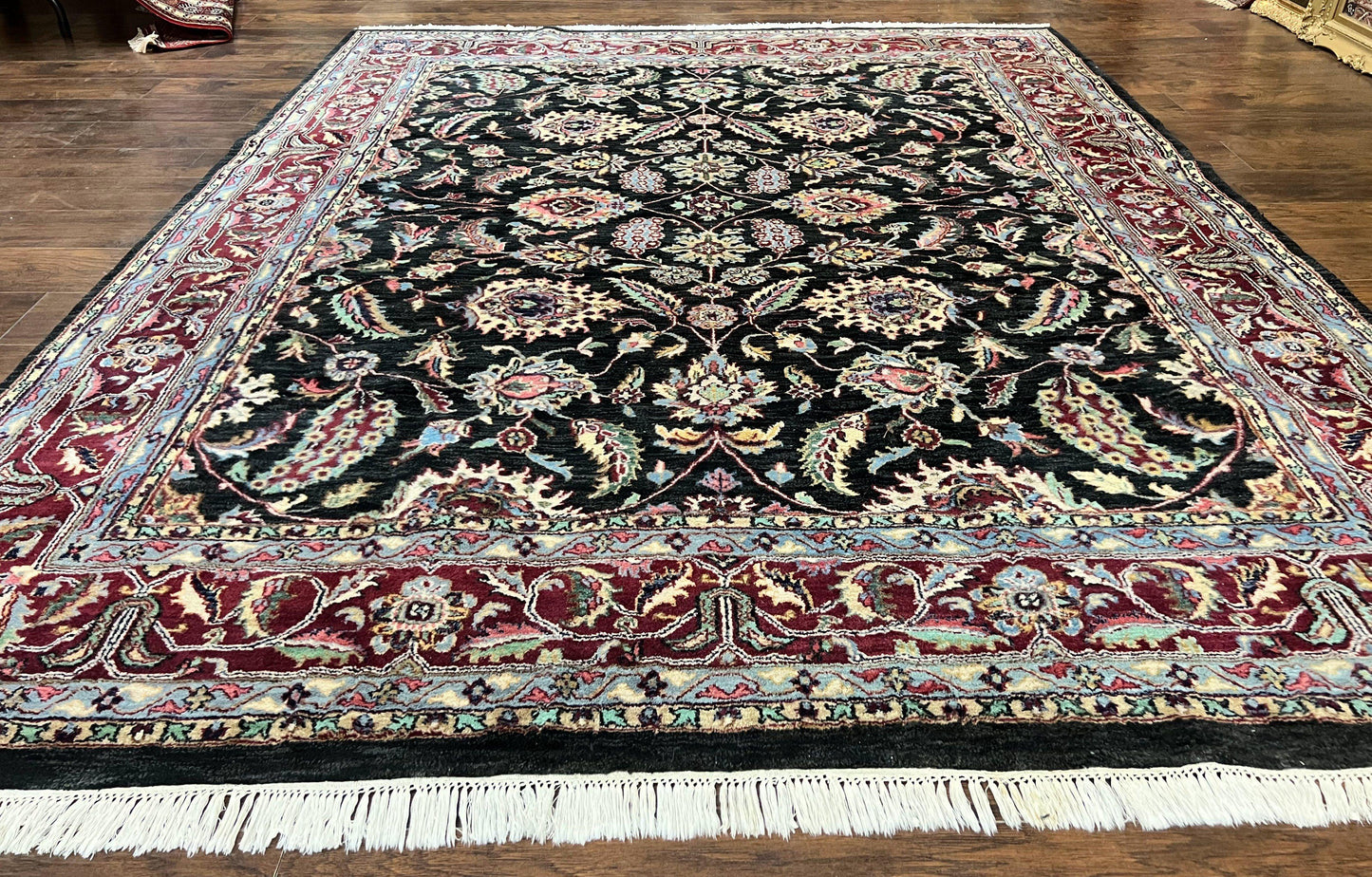 Indo Persian Rug 8x10, Nourison Carpet, Floral, Hand Knotted Vintage Wool Rug