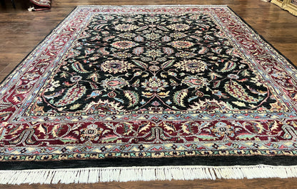 Indo Persian Rug 8x10, Nourison Carpet, Floral, Hand Knotted Vintage Wool Rug