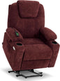 Large Power Lift Recliner With Massage And USB Sangria